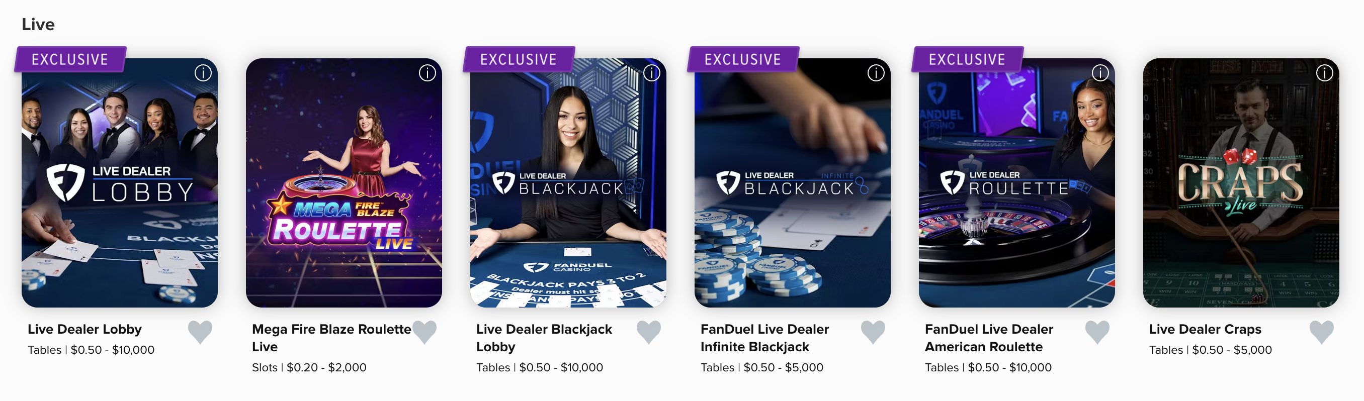 FanDuel Casino live dealer games
